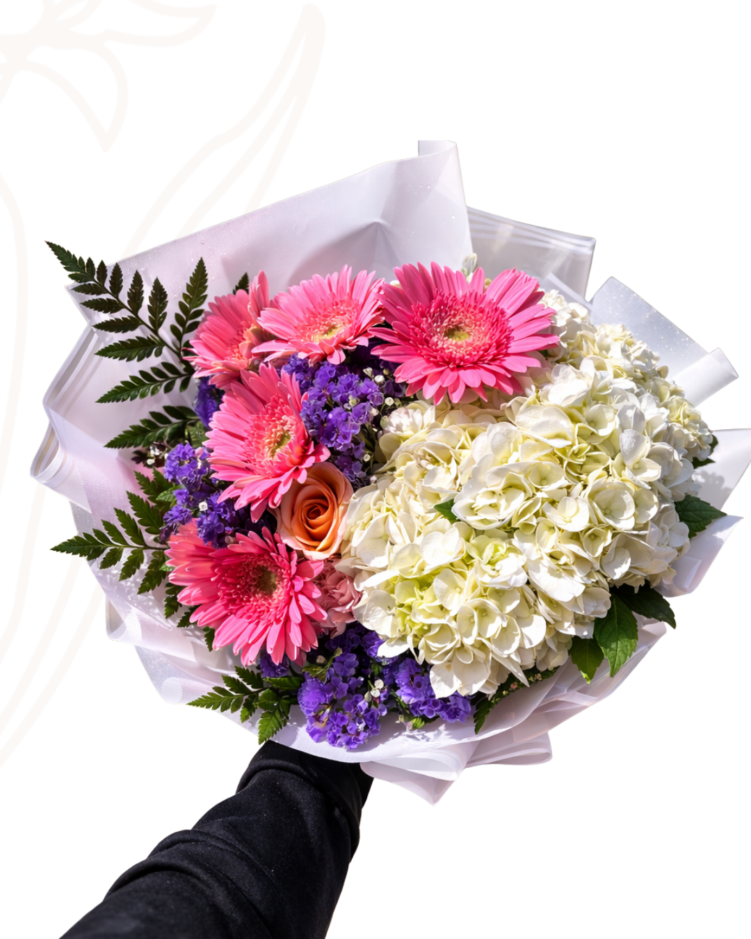Ramo gerberas y hortencias